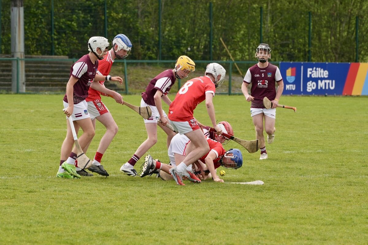 A scrappy moment between the Watergrasshill and Sliabh Rua. Picture: Noel Sweeney