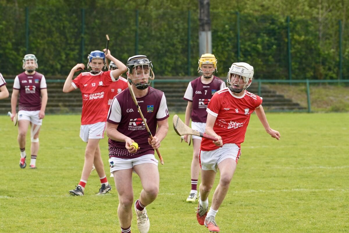 Sliabh Rua’s Donal Sheehan takes on Darragh Cummins of Watergrasshill. Picture: Noel Sweeney