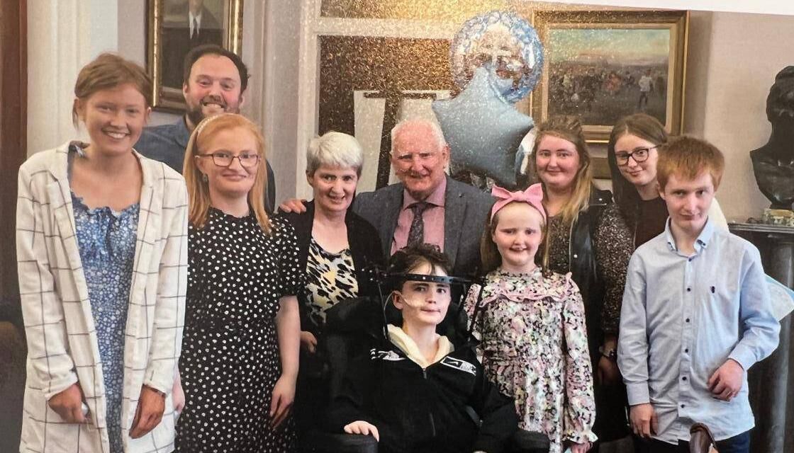 Kevin O’Callaghan with members of his family - brother-in-law Darragh Nitsch, sister Sarah O Callaghan, Rachel O’Callaghan, mother Eilís and father John Joe, Emma O’Callaghan, Ciara O’Callaghan, Chloe O’Callaghan, and Jason O’Callaghan. Missing from the photo is his brother John. 