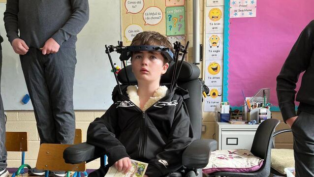 <p>Kevin O'Callaghan, 15, who is in a wheelchair since his fall while on holiday in France four years ago</p>