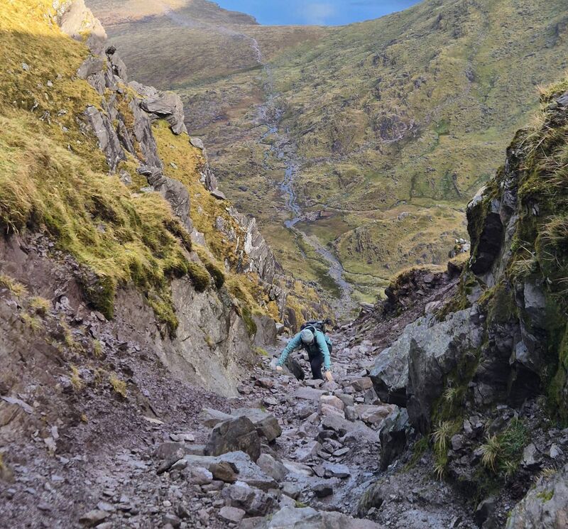 Gemma persuaded James to accompany her in scaling the Three Peaks and they spent the winter training in miserable conditions. Gemma persuaded James to accompany her in scaling the Three Peaks and they spent the winter training in miserable conditions.