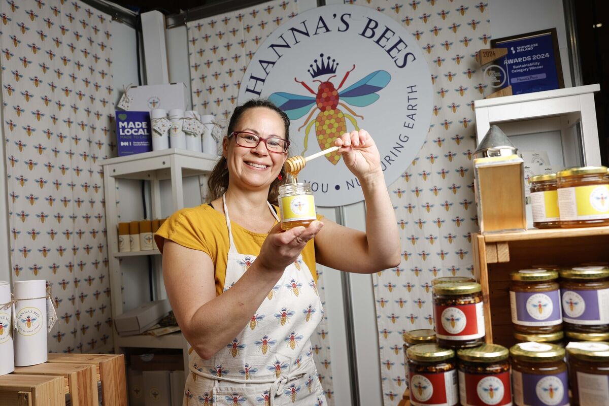 Hanna Bäckmo at her  Hanna's Bees stand at a craft and design fair. Picture: Conor McCabe Photography.