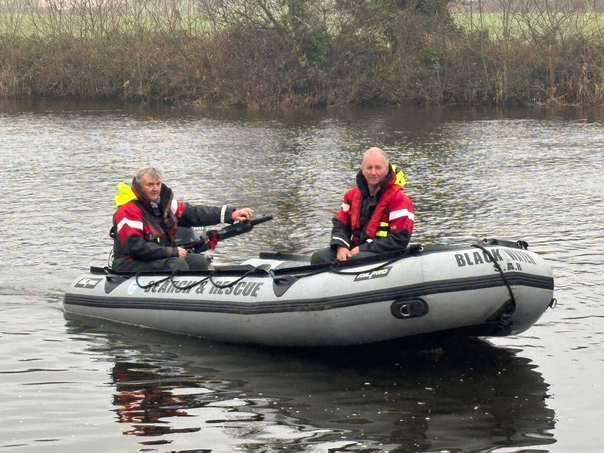 Blackwater Sub Aqua Search and Recovery Unit volunteers Olan O'Farrell and George Goggin on the water. Picture: Kenneth Barry