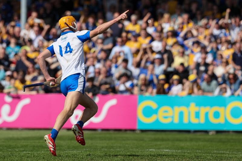 Sean Walsh of Waterford celebrates scoring a goal against Clare in their first round championship match. Picture: ©Inpho/Natasha Barton