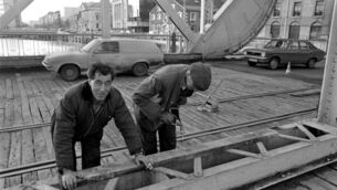 <p>CIE workers repairing railway lines on Clontarf Bridge, Cork, in February, 1978. A Throwback Thursday reader bought a house that year for £14,200, while cars and railways are also remembered in today’s column</p>
