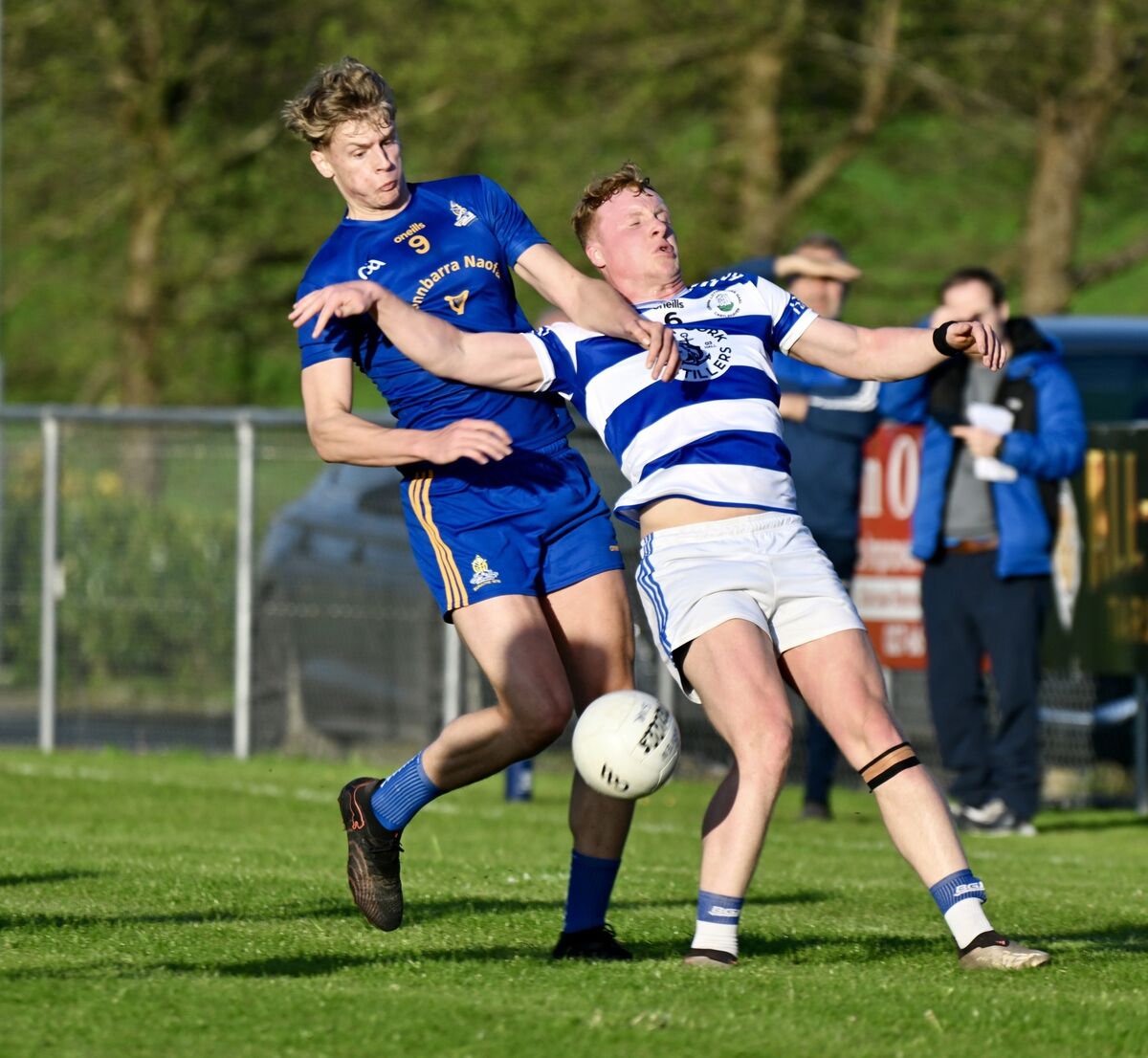Midfielder Thomas Egan of St Finbarr's challenges for possession with Robbie Minihane of Castlehaven. Picture: Larry Cummins Midfielder Thomas Egan of St Finbarr's challenges for possession with Robbie Minihane of Castlehaven. Picture: Larry Cummins