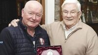 For the love of the game: Christy Byrne and Finbarr Bevan gave incredible service as referees