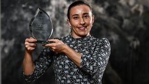 <p>Cork’s Melissa Duggan is pictured with The Croke Park Hotel/LGFA Player of the Month award for April at The Croke Park Hotel in Jones Road, Dublin.</p>