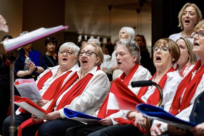 Members of the Stroke Notes choir perform during the Cork International Choral Festival at the Clayton Hotel Cork City. Picture Chani Anderson