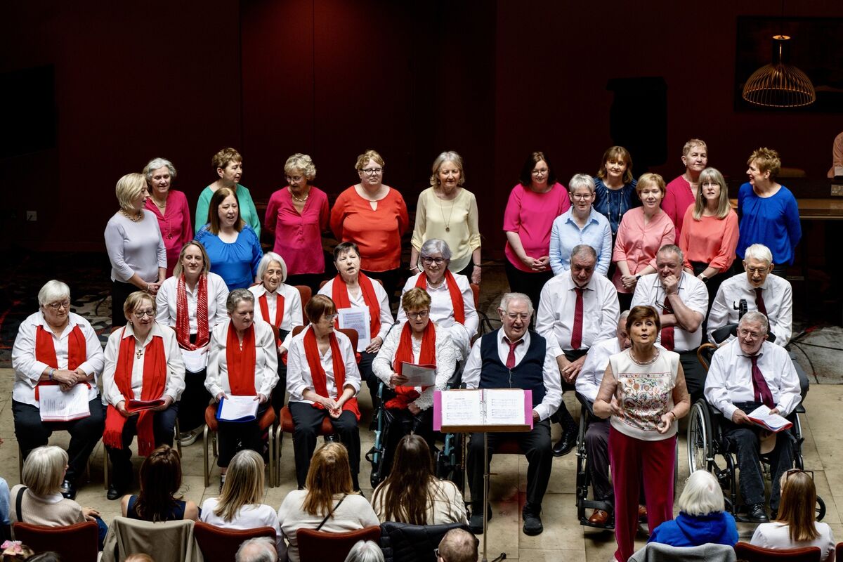 The Stroke Notes choir, made up of stroke survivors and their families from Cork Stroke Support, perform in the atrium of the Clayton Hotel as part of Cork International Choral Festival. Picture: Chani Anderson
The Stroke Notes choir, made up of stroke survivors and their families from Cork Stroke Support, perform in the atrium of the Clayton Hotel as part of Cork International Choral Festival. Picture: Chani Anderson
