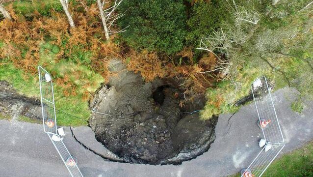 <p>The hole which developed six years ago on the road between Castletownbere and Allihies. </p>