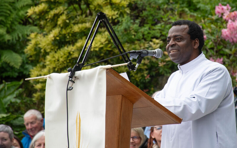 Fr Emmanuel seen giving the sermon at the recent May Procession in Glanmire. Fr Emmanuel seen giving the sermon at the recent May Procession in Glanmire.