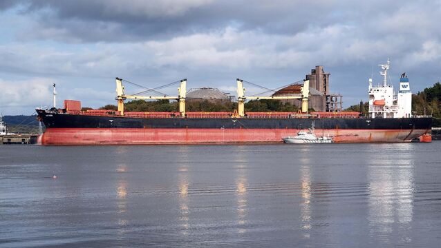 <p>The MV Matthew: Revenue said the removal of the ship is being prioritised this year. Picture: Denis Minihane.</p>
