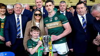 Paul Geaney and his wife Siun and his son Páidí with  the Corn Pháidí Uí Shé 10/5/2026