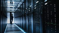 Photo,Of,Out,Of,Focus,It,Technician,Turning,On,Data