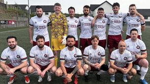 <p>Business League: Promotion-chasing Here’s Health drew 1-1 with OBS in the Grandon’s Toyota First Division Match of the Week at Ballea Park. </p> <p>Business League: Promotion-chasing Here’s Health drew 1-1 with OBS in the Grandon’s Toyota First Division Match of the Week at Ballea Park. </p>