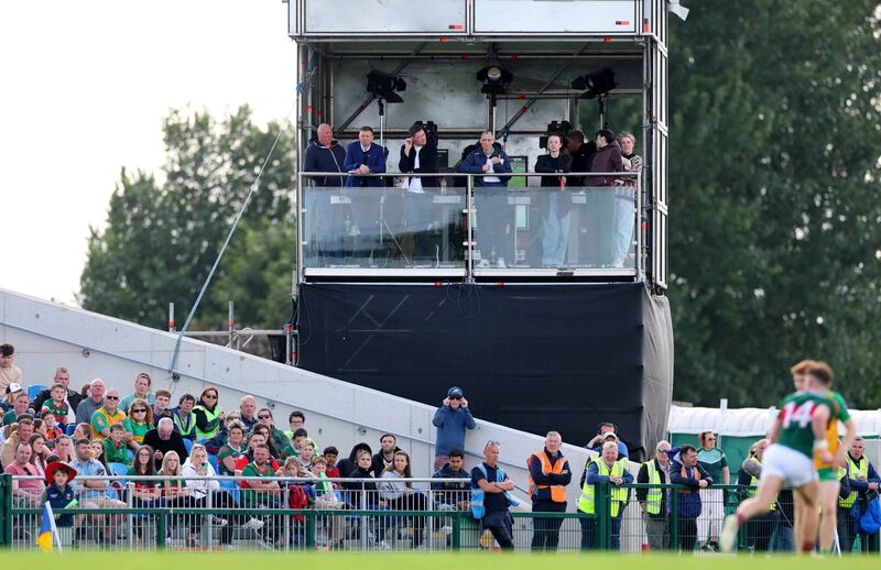 A view of the RTÉ panel watching last year's game between Donegal and Mayo at King &amp; Moffatt Dr Hyde Park. Picture: Inpho/James Crombie