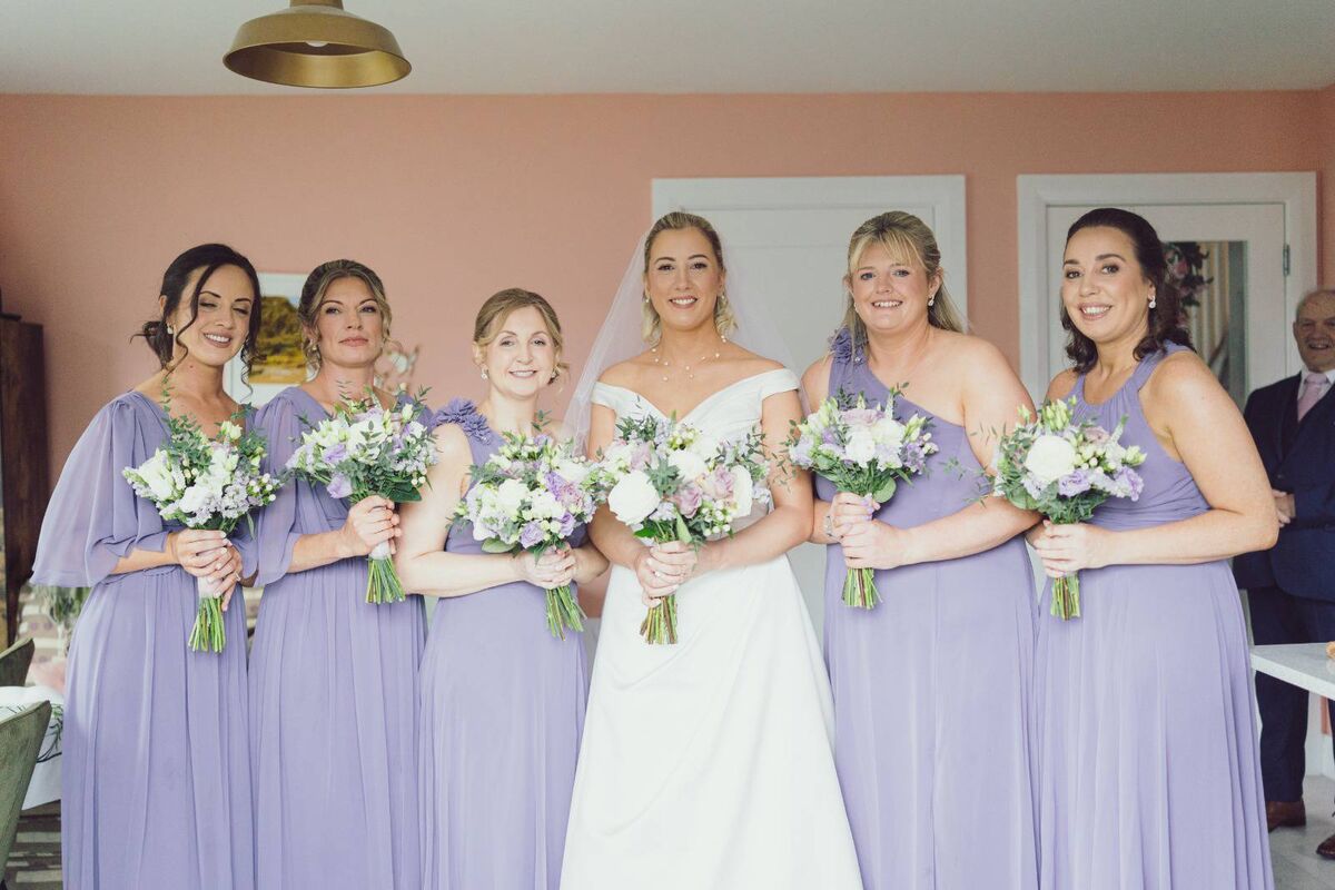 Clodagh with her bridesmaids ahead of the ceremony. 