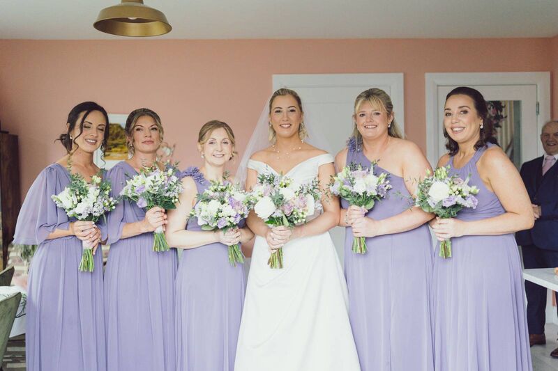 Clodagh with her bridesmaids ahead of the ceremony. 