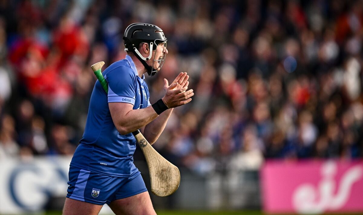 Waterford goalkeeper Billy Nolan after saving Alan Connolly's penalty. Picture: Seb Daly/Sportsfile