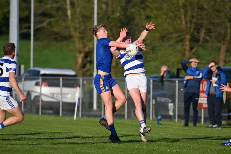 Midfielder Thomas Egan of St Finbarr's challenges for possession with Robbie Minihane of Castlehaven this year. Picture: Larry Cummins 