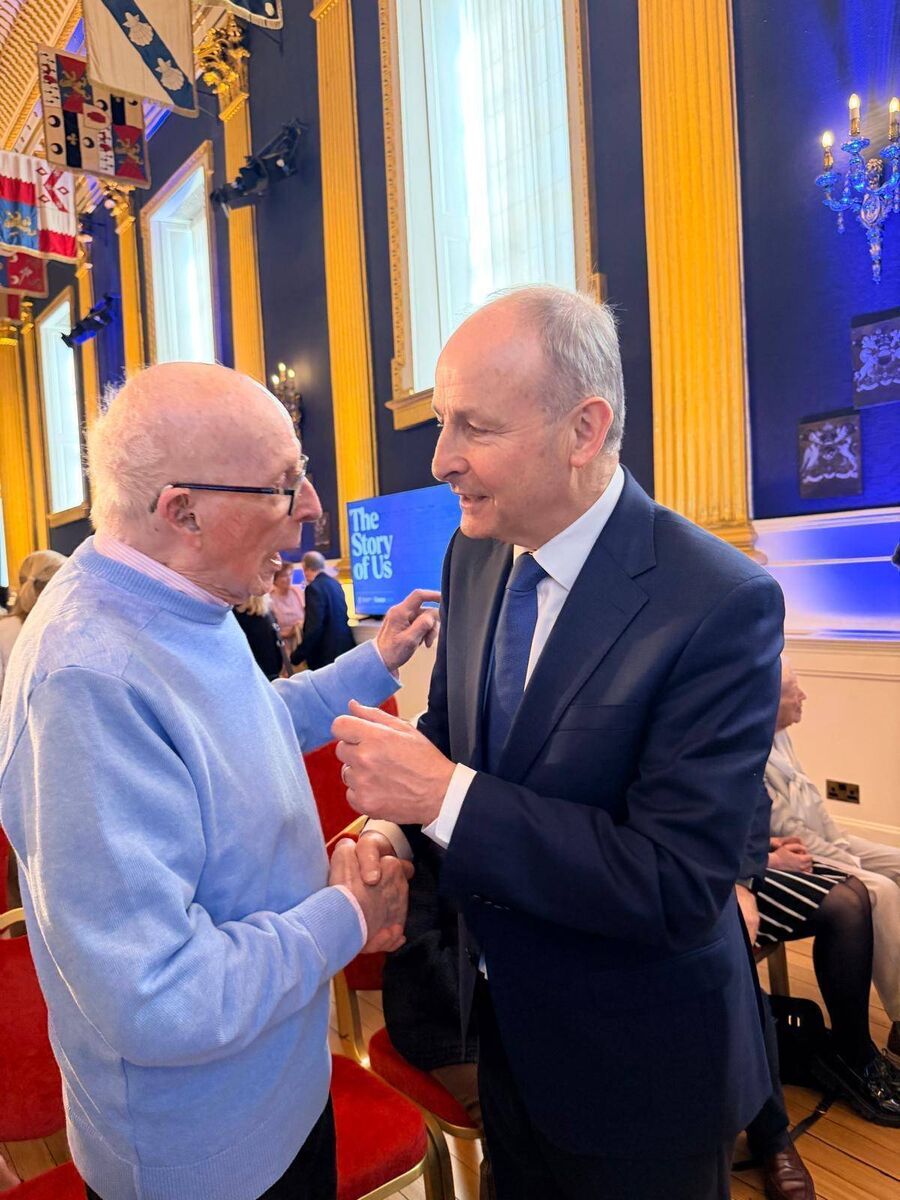 Joe Davis meets Taoiseach Micheál Martin at Dublin Castle recently to mark the 1926 Census being made public. Joe went to North Mon at the same time as previous Cork Taoiseach Jack Lynch Joe Davis meets Taoiseach Micheál Martin at Dublin Castle recently to mark the 1926 Census being made public. Joe went to North Mon at the same time as previous Cork Taoiseach Jack Lynch