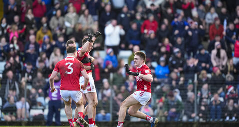 Tommy Walsh,Daniel O'Mahony and Luke Fahy celebrates at full time 22/2/2026