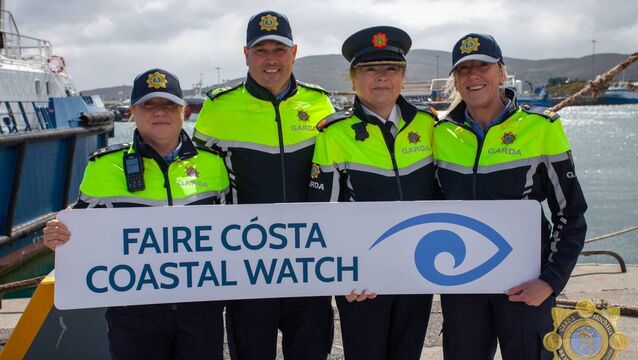 <p>At the launch in Castletownbere were Garda Geraldine O’Sullivan; Sergeant Stephen O’Sullivan; Assistant Commissioner Eileen Foster, and Garda Laura Fenton.</p>