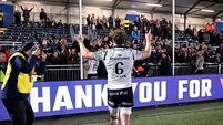 Cian Prendergast celebrates with fans after the game 15/5/2026