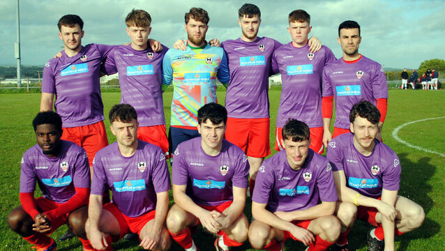 <p>The Mallow Town side that had a 4-1 penalty shoot-out victory over Cathedral Celtic after it was 0-0 in the semi-final of the AOH Cup at O'Sullivan Park. Picture: Barry Peelo.</p>