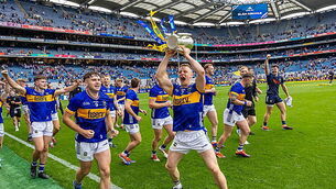 Bryan O'Mara celebrates with the Liam MacCarthy cup 20/7/2025