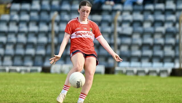 <p> Holly Quirke scored a penalty for Cork in their TG4 Munster LGFA Senior B Championship clash with Limerick at Gerald Griffins GAA grounds, Limerick, on Saturday. Picture: Larry Cummins</p>