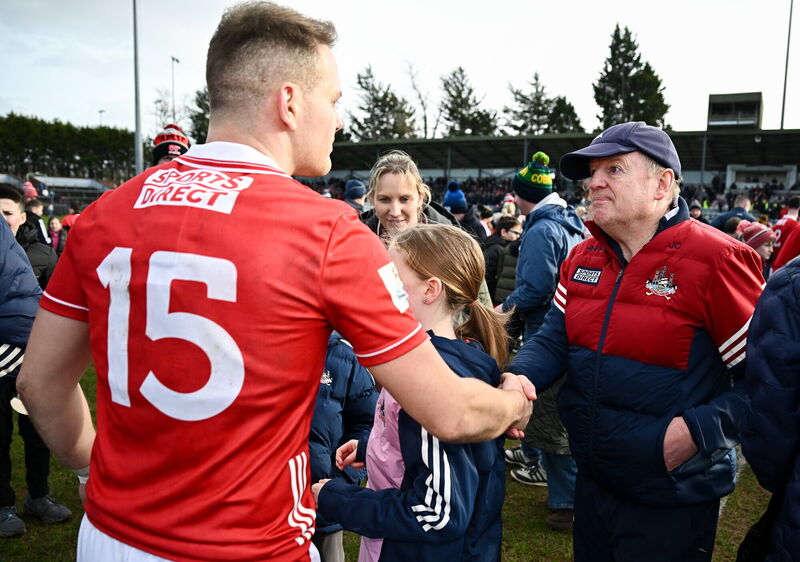 Cork manager John Cleary, right, and Steven Sherlock after their side's victory over Meath earlier this season. Picture: Seb Daly/Sportsfile Cork manager John Cleary, right, and Steven Sherlock after their side's victory over Meath earlier this season. Picture: Seb Daly/Sportsfile