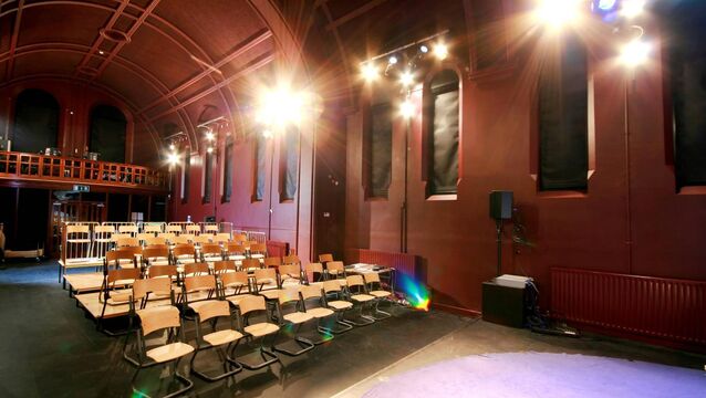 <p>The interior chapel of the Graffiti Theatre. Picture: Miki Barlok</p>
