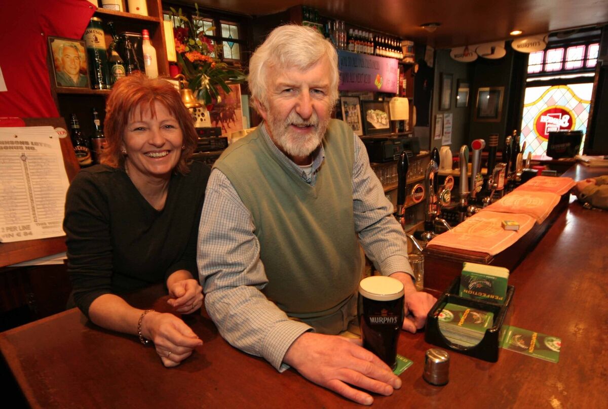 Barry with his wife Mary behind the bar in 2005. The couple met in the pub Barry with his wife Mary behind the bar in 2005. The couple met in the pub