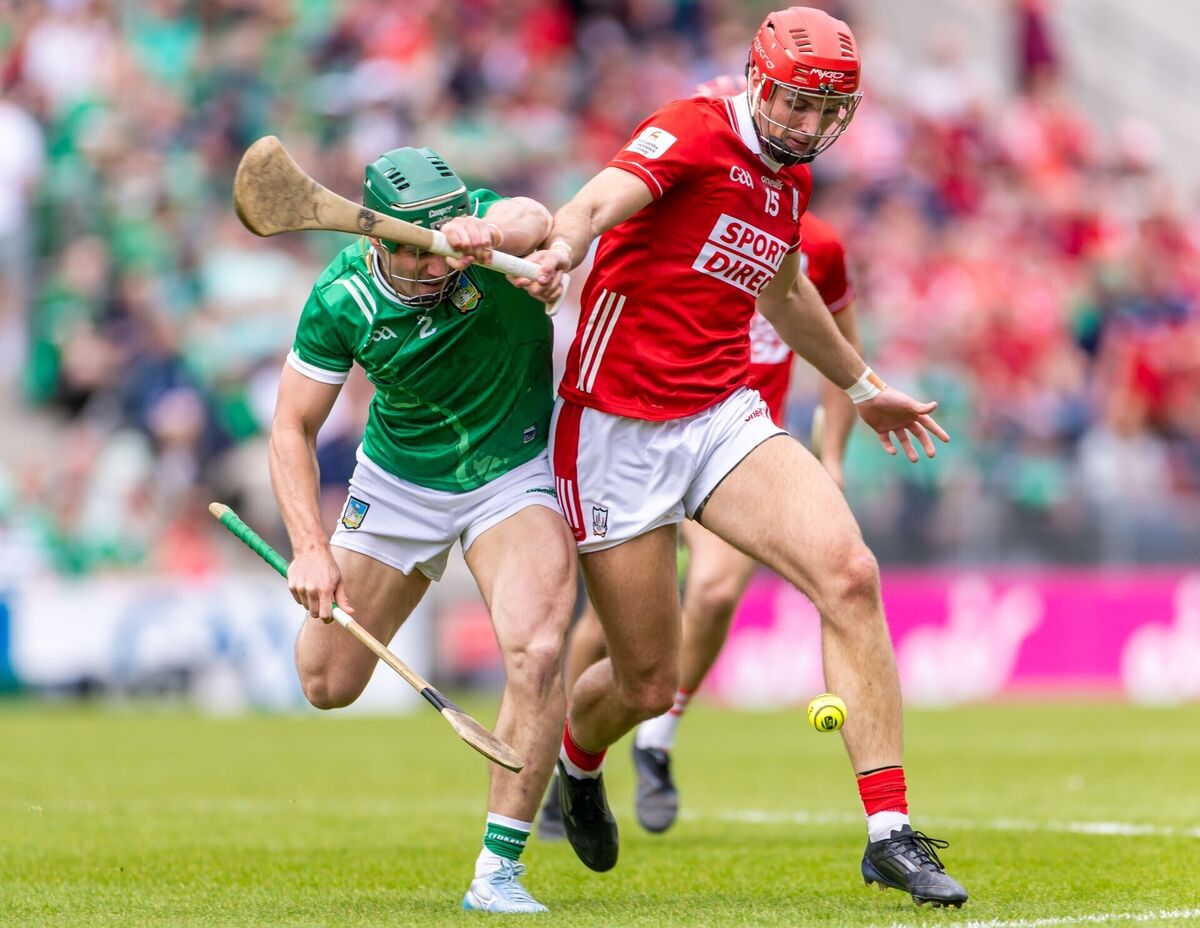Cork’s Brian Hayes tries to get away from Sean Finn of Limerick last month - the win extended to 11 Cork's unbeaten home run. Picture: Inpho/Morgan Treacy Cork’s Brian Hayes tries to get away from Sean Finn of Limerick last month - the win extended to 11 Cork's unbeaten home run. Picture: Inpho/Morgan Treacy