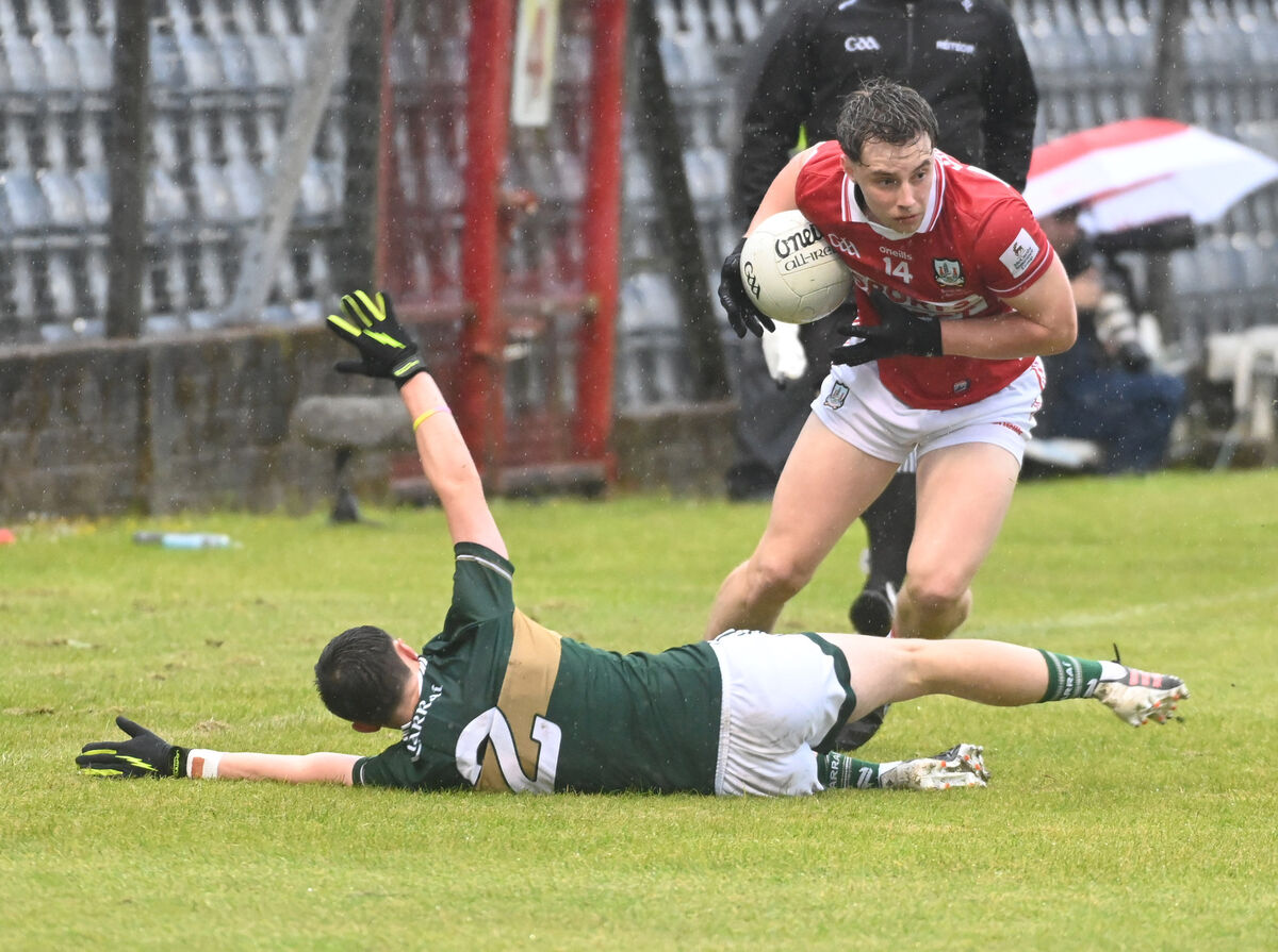 Cork's Jacob Barry breaks from Kerry's Eoin Mangan. Picture: Eddie O'Hare Cork's Jacob Barry breaks from Kerry's Eoin Mangan. Picture: Eddie O'Hare