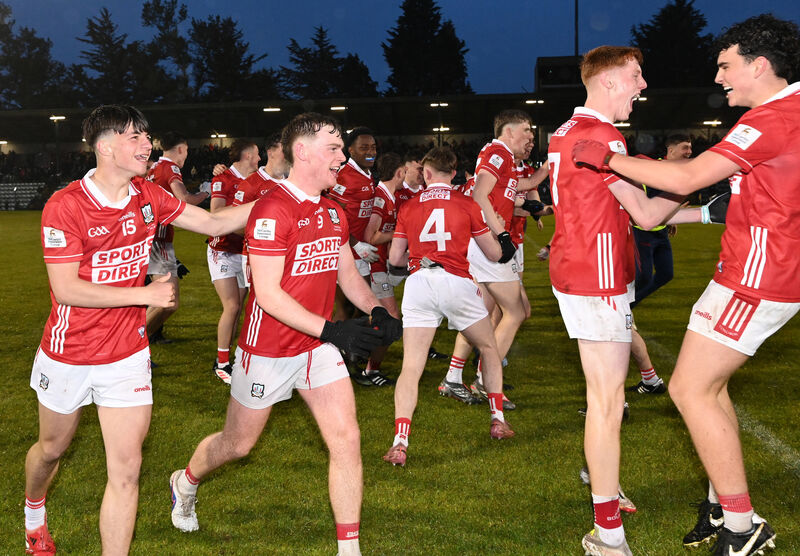 Cork players celebrate after defeating Kerry. Picture: Eddie O'Hare