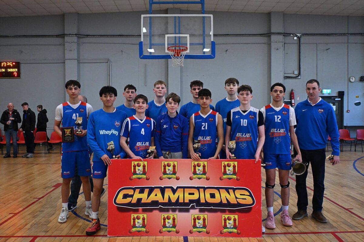 Blue Demons U16 team with coach Dave Lehane League and championship winners. JC 