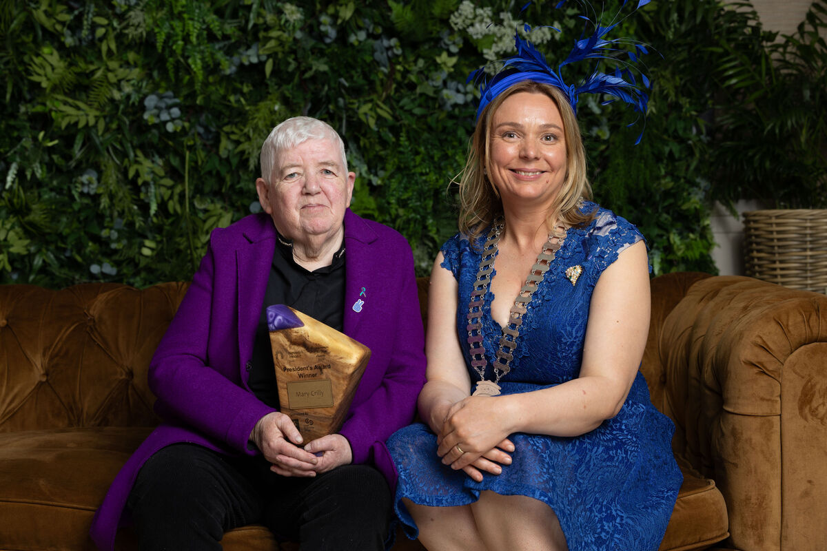 President of Network Cork Diane Higgins with the recipient of the President's Award Mary Crilly.  Picture: Darragh Kane