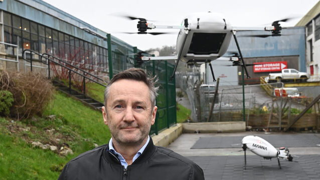 <p> IRISH EXAMINER BUSINESS- Bobby Healy, founder and CEO of Manna Aero with a MANNA Air Delivery drone taking off for a delivery. Picture: Larry Cummins</p>