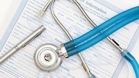 Patient information sheet with a stethoscope