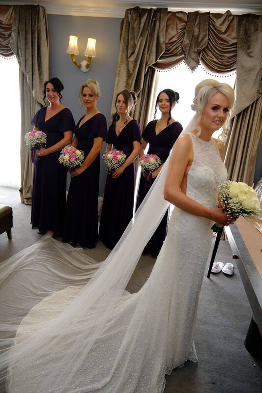 Amanda with her bridesmaids on her wedding day. Amanda with her bridesmaids on her wedding day.