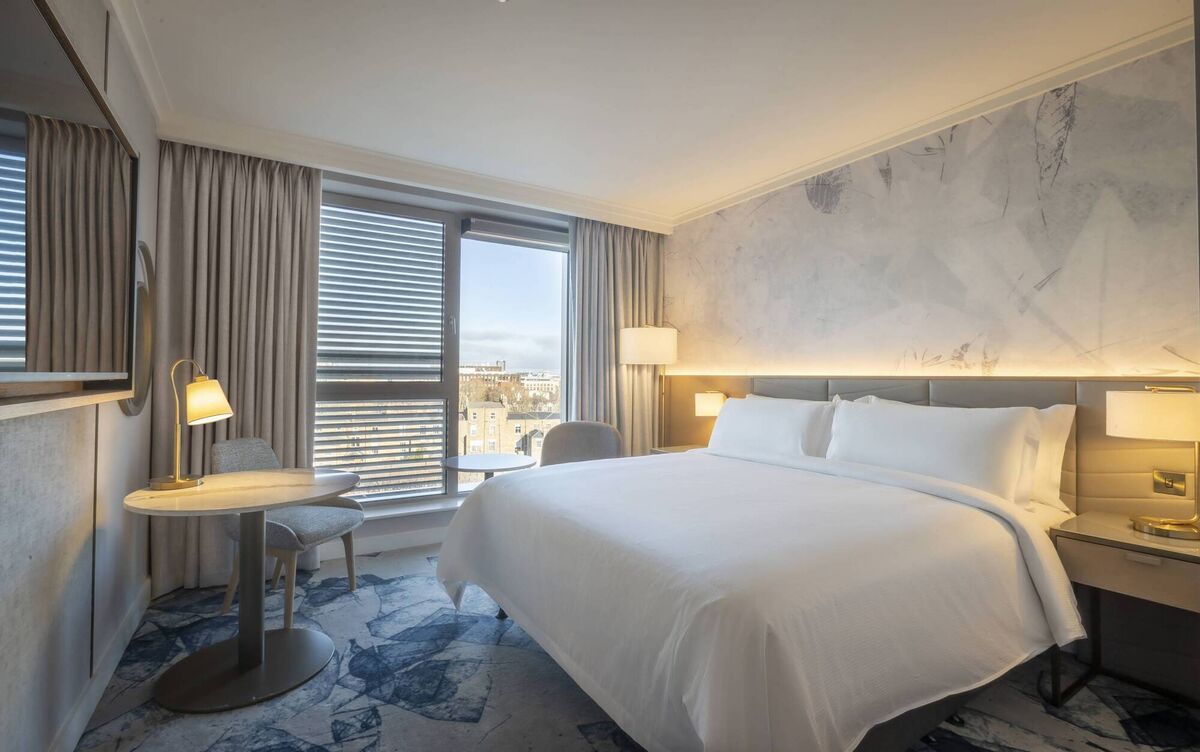 One of the bedrooms at the Hilton Dublin City