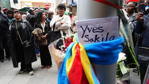Protest outside Leinster House after death of Yves Sakila Protest outside Leinster House after death of Yves Sakila