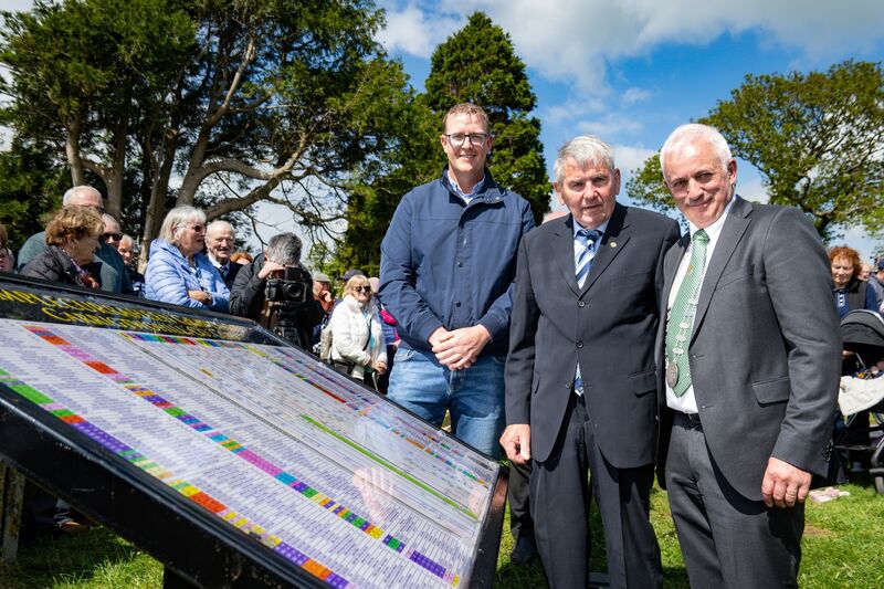 Cllr Peter O’Donoghue, Michael Finn, and Cllr Anthony Barry, Deputy County Mayor, at the new sign which was unveiled at Templecurraheen graveyard. Pictures: Chani Anderson. Cllr Peter O’Donoghue, Michael Finn, and Cllr Anthony Barry, Deputy County Mayor, at the new sign which was unveiled at Templecurraheen graveyard. Pictures: Chani Anderson.