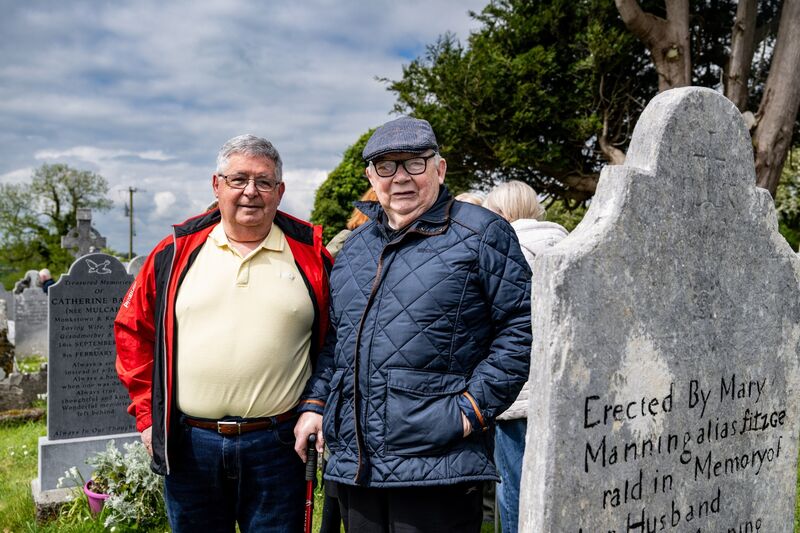Eugene O’Callaghan and Billy Kidney pictured among the historic tombstones at Templecurraheen graveyard. Eugene O’Callaghan and Billy Kidney pictured among the historic tombstones at Templecurraheen graveyard.