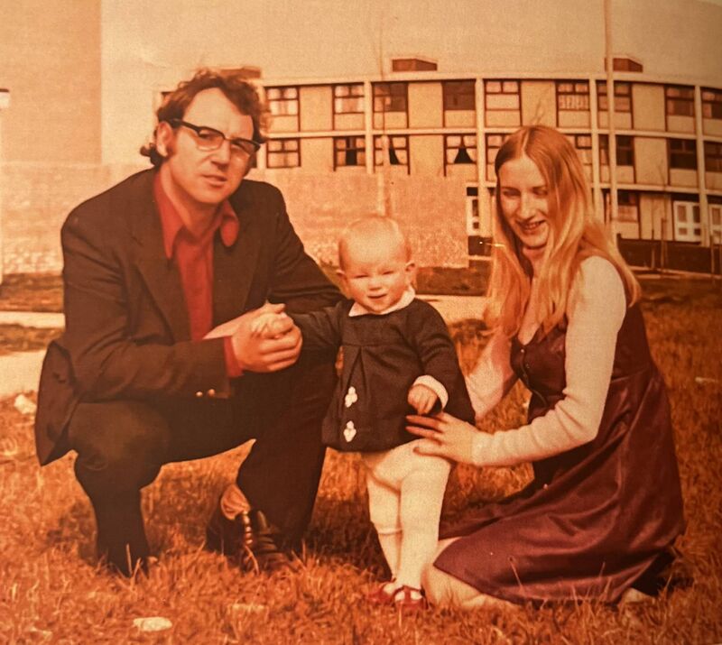 Ted and Carmel Tynan with their baby daughter Sinéad after they moved into Glenamoy Lawn in the early 1970s. Picture courtesy of the Tynan family.