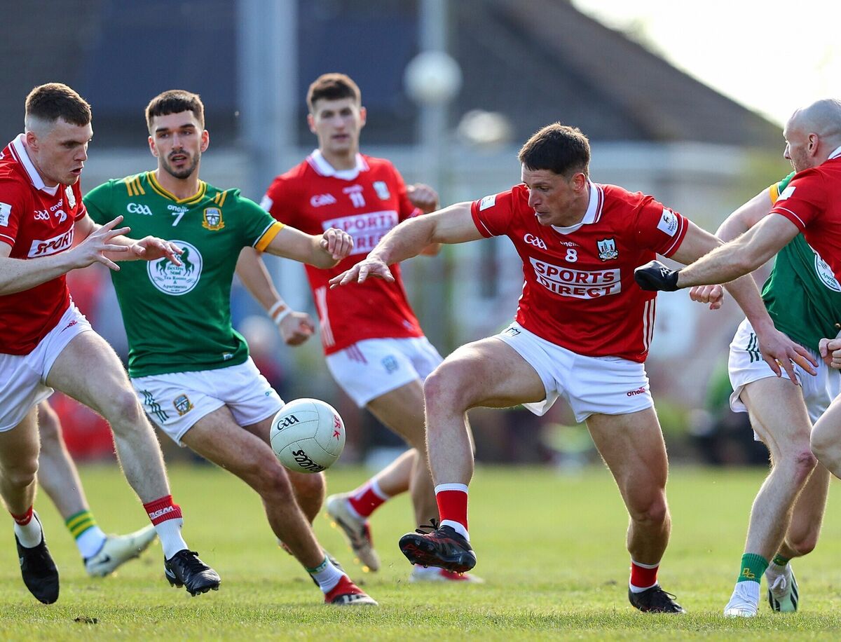 Cork's David Buckley and Colm O'Callaghan with Ciarán Caulfield of Meath. Picture: Tom O'Hanlon/INPHO