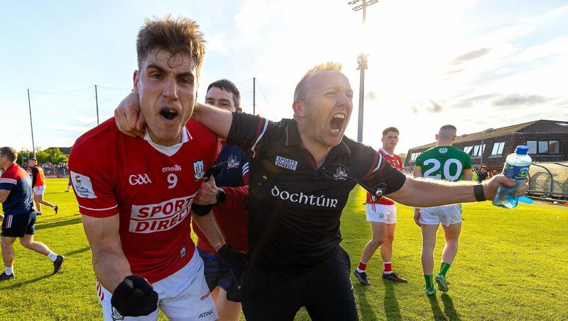 Cork's Ian Maguire and doctor Aidan Kelleher celebrate after the game. Picture: Tom O'Hanlon/INPHO Cork's Ian Maguire and doctor Aidan Kelleher celebrate after the game. Picture: Tom O'Hanlon/INPHO